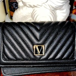 Black and pink Victoria's Secret wallet wristlet